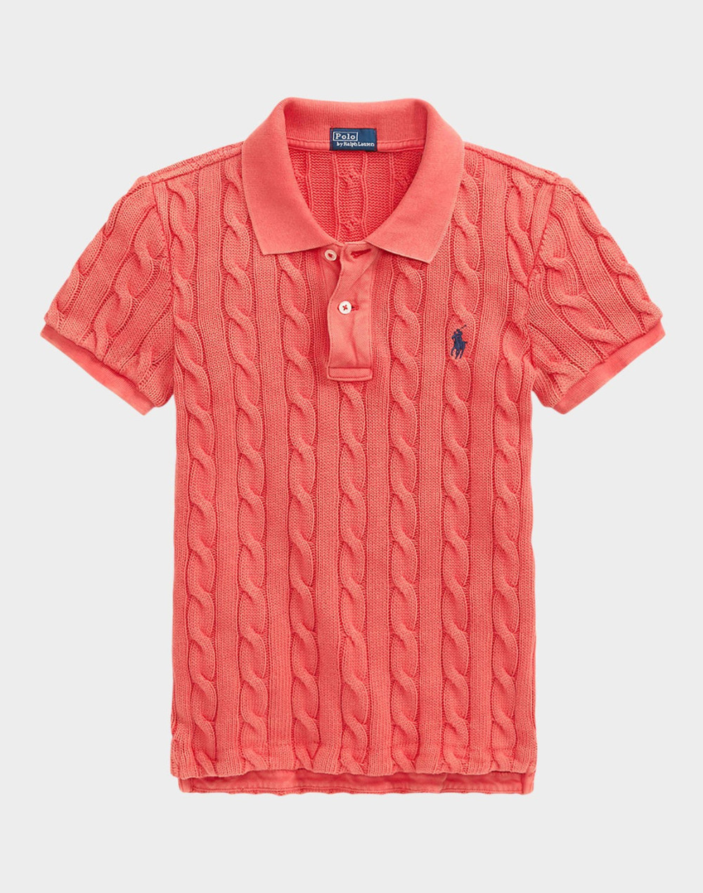 Polo Ralph Lauren Women Cable Knit Polo Shirt Red Size M